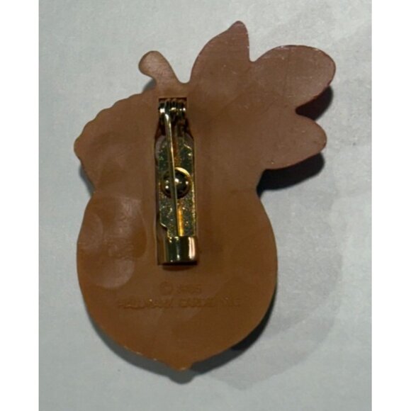 VTG 1985 Hallmark Pin Brooch Mouse In Acorn Leaf Thanksgiving Holiday Jewlery Vi - Picture 3 of 6
